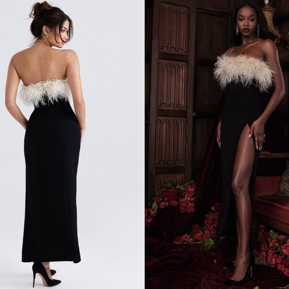 House Of CB 'Sarai' Black Thigh Split Maxi Dress NWOT - Picture 4 of 11